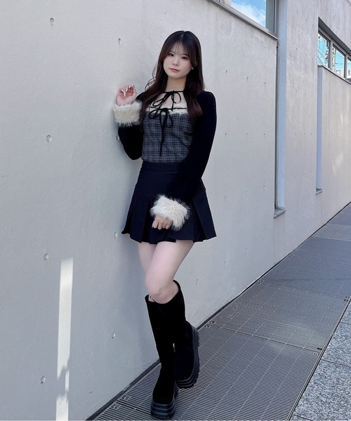 one way(ワンウェイ)の「レイヤードスカパン(スカート・レディース・ブラック/ブラウン系その他/ブラック系その他・FREE)」の15枚目の写真