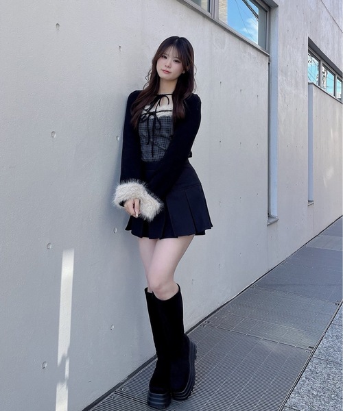 one way(ワンウェイ)の「レイヤードスカパン(スカート・レディース・ブラック/ブラウン系その他/ブラック系その他・FREE)」の16枚目の写真