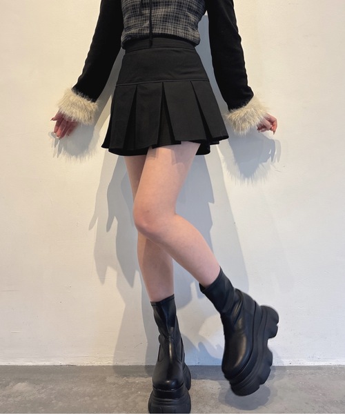 one way(ワンウェイ)の「レイヤードスカパン(スカート・レディース・ブラック/ブラウン系その他/ブラック系その他・FREE)」の6枚目の写真