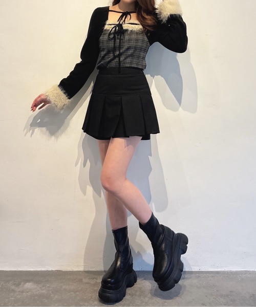 one way(ワンウェイ)の「レイヤードスカパン(スカート・レディース・ブラック/ブラウン系その他/ブラック系その他・FREE)」の10枚目の写真