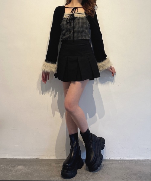 one way(ワンウェイ)の「レイヤードスカパン(スカート・レディース・ブラック/ブラウン系その他/ブラック系その他・FREE)」の11枚目の写真