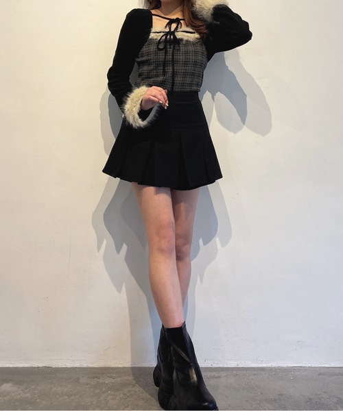 one way(ワンウェイ)の「レイヤードスカパン(スカート・レディース・ブラック/ブラウン系その他/ブラック系その他・FREE)」の13枚目の写真