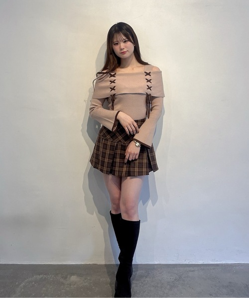 one way(ワンウェイ)の「レイヤードスカパン(スカート・レディース・ブラック/ブラウン系その他/ブラック系その他・FREE)」の22枚目の写真