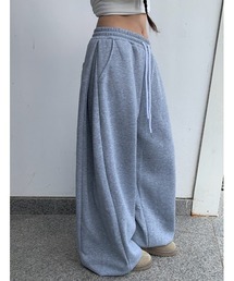 サイドタック裏起毛ワイドトレーニングパンツ