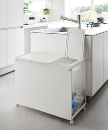 tower（タワー）の「【tower タワー】蓋付き目隠し分別ダストワゴン 45L 3分別 キッチン ゴミ箱（ダストボックス）」