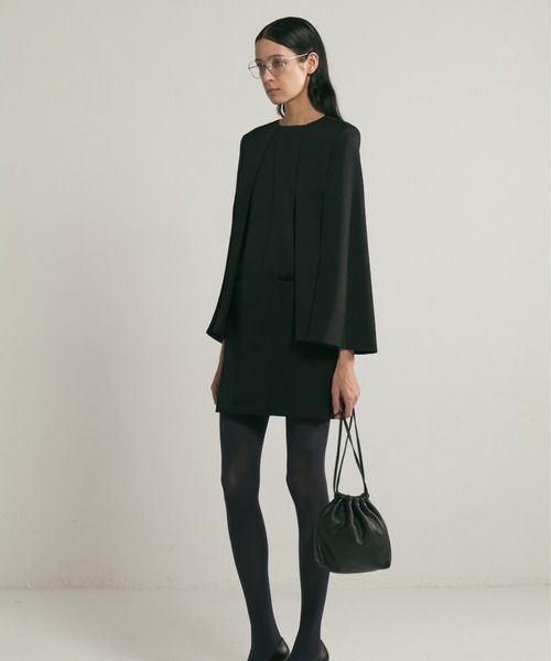 BLACK FORMAL SLIT SLEEVE MINI DRESS（ワンピース）｜CINOH（チノ）の