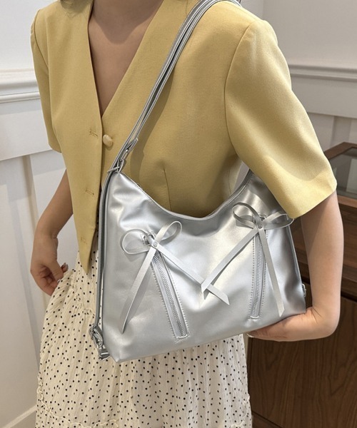 Miniministore(ミニミニストア)の「ショルダーバッグ ミニリュック リボン(ショルダーバッグ・レディース・シルバー/ブラック/アイボリー・FREE)」の20枚目の写真
