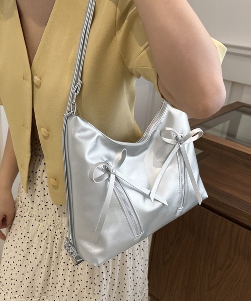 Miniministore(ミニミニストア)の「ショルダーバッグ ミニリュック リボン(ショルダーバッグ・レディース・シルバー/ブラック/アイボリー・FREE)」の21枚目の写真