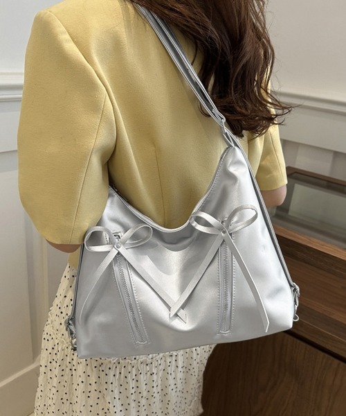Miniministore(ミニミニストア)の「ショルダーバッグ ミニリュック リボン(ショルダーバッグ・レディース・シルバー/ブラック/アイボリー・FREE)」の11枚目の写真