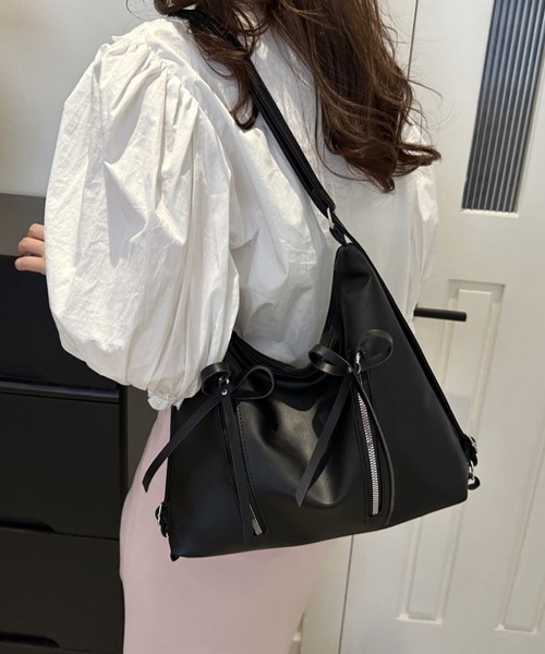 Miniministore(ミニミニストア)の「ショルダーバッグ ミニリュック リボン(ショルダーバッグ・レディース・シルバー/ブラック/アイボリー・FREE)」の6枚目の写真