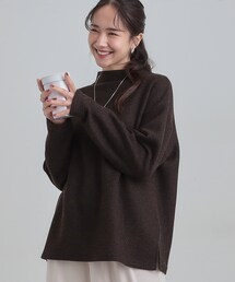 【あったか/洗濯機可/S-LL】インせず着られる モックネック ニットソートップス