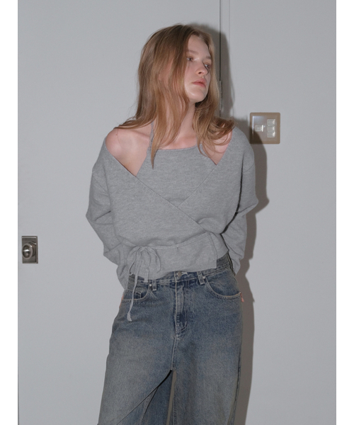 ETMON（エトモン）の「Halter Wrap Knit Top, Grey（ニット/セーター・レディース・その他・F）」の3枚目の写真