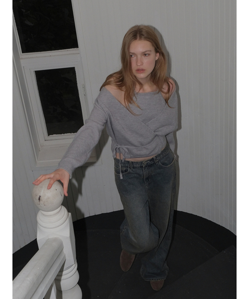 ETMON（エトモン）の「Halter Wrap Knit Top, Grey（ニット/セーター・レディース・その他・F）」の4枚目の写真