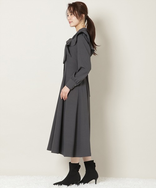 WILLSELECTION(ウィルセレクション)の「リボンタイラッフルフレアワンピース(ワンピース・レディース・チャコールグレー/ブラック系その他/ピンク・FREE)」の12枚目の写真