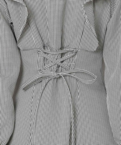 WILLSELECTION(ウィルセレクション)の「リボンタイラッフルフレアワンピース(ワンピース・レディース・チャコールグレー/ブラック系その他/ピンク・FREE)」の9枚目の写真