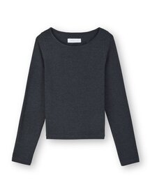 BROWNYARD（ブラウンヤード）の「W スクープネックロングスリーブ、チャコール（Tシャツ/カットソー）」
