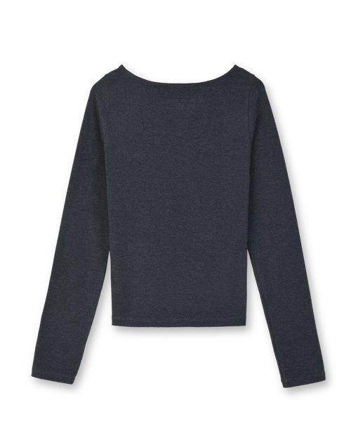 BROWNYARD(ブラウンヤード)の「W スクープネックロングスリーブ、チャコール(Tシャツ/カットソー・レディース・その他・1/2)」の2枚目の写真