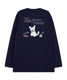 ドゥドゥルパピー オーバーサイズ ロングスリーブTシャツ_ネイビー