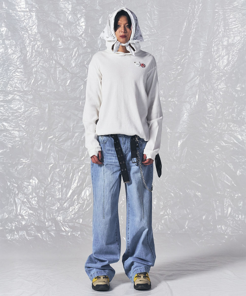 SCHISM INDUCING（スキズムインデューシング）の「RESIZED BAGGY JEANS BLUE（デニムパンツ・レディース・その他・SMALL/MEDIUM/LARGE）」の10枚目の写真