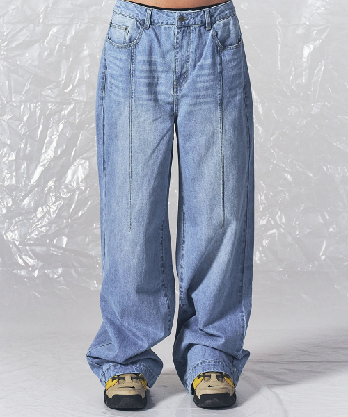 SCHISM INDUCING（スキズムインデューシング）の「RESIZED BAGGY JEANS BLUE（デニムパンツ・レディース・その他・SMALL/MEDIUM/LARGE）」の11枚目の写真