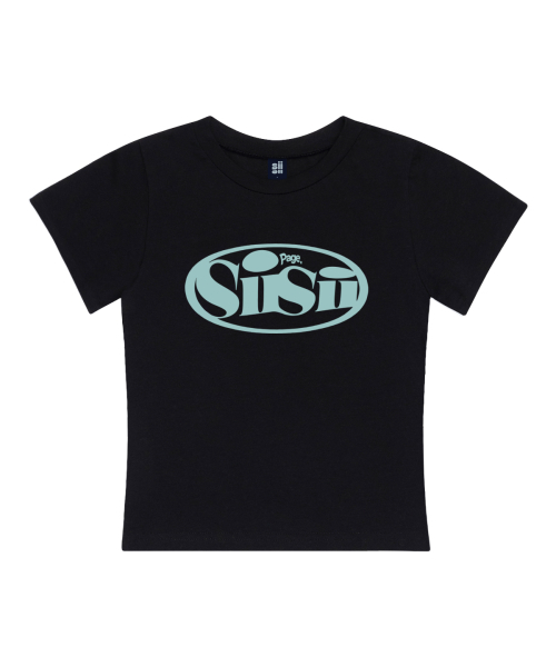 PAGESIISII（ページシシ）の「オーバルロゴプリントスリムフィット半袖Tシャツブラック（Tシャツ/カットソー・レディース・その他・FREE）」の2枚目の写真