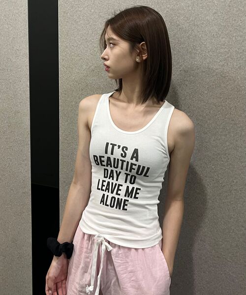 LADY VOLUME(レディーボリューム)の「ビューティフルデイ スリーブレス ボールド (ホワイト)(Tシャツ/カットソー・レディース・その他・SMALL/MEDIUM)」の5枚目の写真