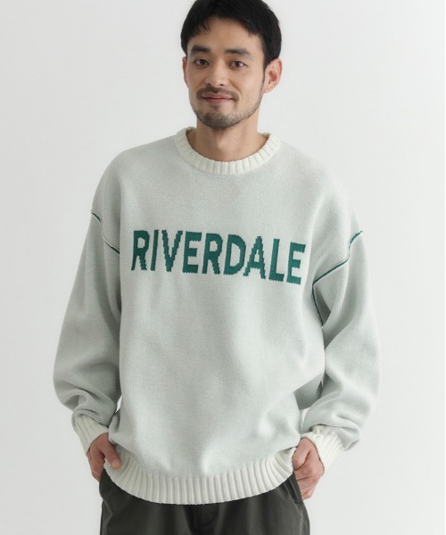 BACK NUMBER(バックナンバー)の「【BACK NUMBER】モールニットロゴクルーネックセーター (ダブルジャガード / ゆったりシルエット / カジュアルスタイル / リブデザイン)(ニット/セーター・メンズ・ホワイト/ネイビー/ダークグレー・M/L/XL)」の2枚目の写真