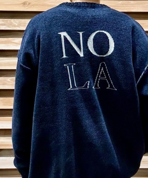 BACK NUMBER(バックナンバー)の「【BACK NUMBER】モールニットロゴクルーネックセーター (ダブルジャガード / ゆったりシルエット / カジュアルスタイル / リブデザイン)(ニット/セーター・メンズ・ホワイト/ネイビー/ダークグレー・M/L/XL)」の19枚目の写真