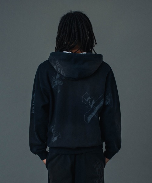 XLARGE(エクストララージ)の「GEOMETRIC ZIP UP HOODED SWEATSHIRT(パーカー・メンズ・ブラック/ベージュ/ネイビー・S/M/L/XL)」の8枚目の写真
