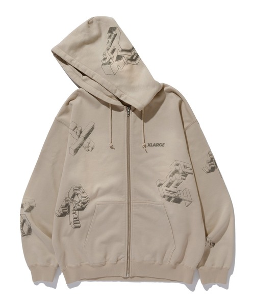 XLARGE(エクストララージ)の「GEOMETRIC ZIP UP HOODED SWEATSHIRT(パーカー・メンズ・ブラック/ベージュ/ネイビー・S/M/L/XL)」の10枚目の写真