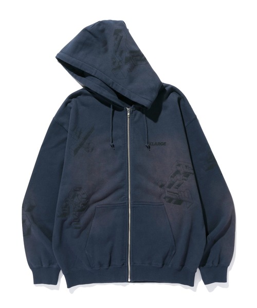 XLARGE(エクストララージ)の「GEOMETRIC ZIP UP HOODED SWEATSHIRT(パーカー・メンズ・ブラック/ベージュ/ネイビー・S/M/L/XL)」の12枚目の写真