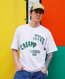 1984クリエイティブ半袖Tシャツライトグレーグリーン