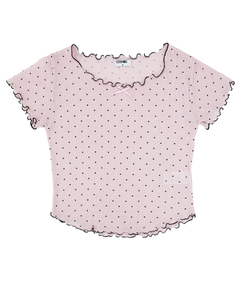 PLASMASPHERE(プラズマスフィア)の「ジャムウェーブリボンドットパターンTシャツ_ピンク(Tシャツ/カットソー・レディース・PINK・FREE)」の4枚目の写真