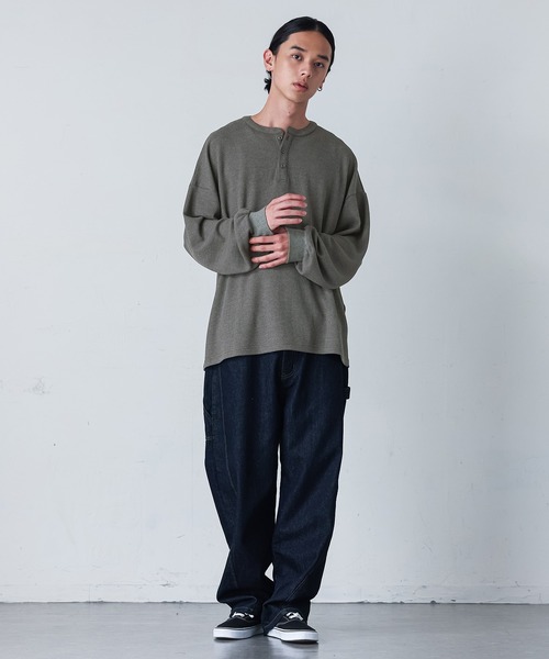 MDR(エムディアール)の「ヘンリーネック ワッフル サーマルロンT(Tシャツ/カットソー・メンズ・ブラック/グレー・L/M)」の20枚目の写真