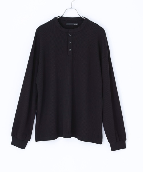 MDR(エムディアール)の「ヘンリーネック ワッフル サーマルロンT(Tシャツ/カットソー・メンズ・ブラック/グレー・L/M)」の8枚目の写真