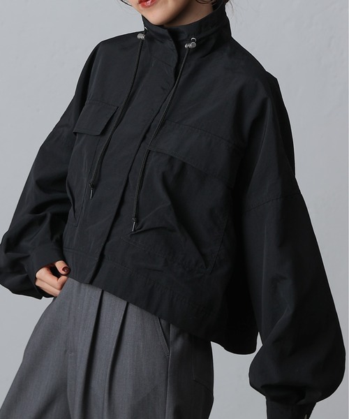 COLONY 2139(コロニートゥーワンスリーナイン)の「ショートミリタリーブルゾン(ミリタリージャケット・レディース・ブラック/カーキ/グレー・FREE)」の2枚目の写真