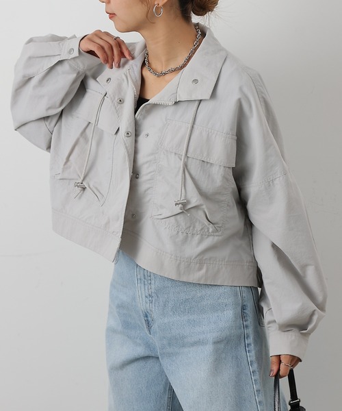 COLONY 2139(コロニートゥーワンスリーナイン)の「ショートミリタリーブルゾン(ミリタリージャケット・レディース・ブラック/カーキ/グレー・FREE)」の19枚目の写真