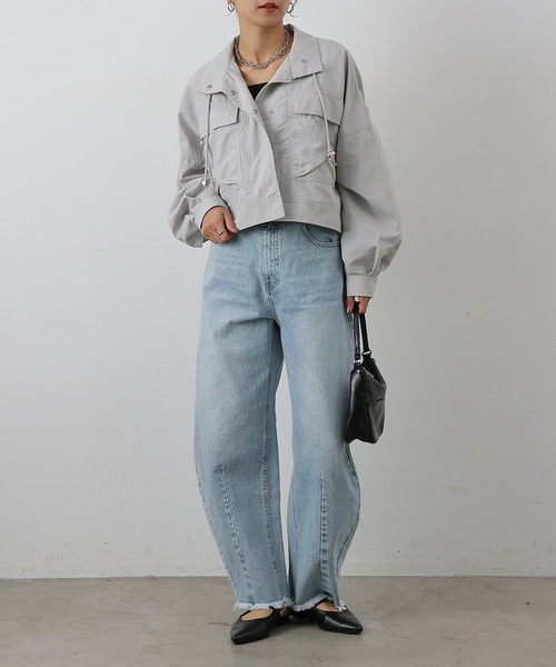 COLONY 2139(コロニートゥーワンスリーナイン)の「ショートミリタリーブルゾン(ミリタリージャケット・レディース・ブラック/カーキ/グレー・FREE)」の22枚目の写真