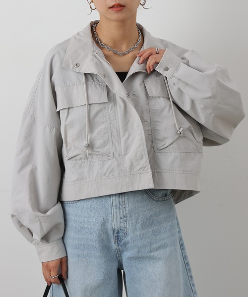 COLONY 2139(コロニートゥーワンスリーナイン)の「ショートミリタリーブルゾン(ミリタリージャケット・レディース・ブラック/カーキ/グレー・FREE)」の18枚目の写真