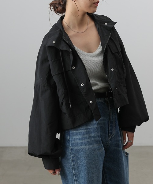 COLONY 2139(コロニートゥーワンスリーナイン)の「ショートミリタリーブルゾン(ミリタリージャケット・レディース・ブラック/カーキ/グレー・FREE)」の10枚目の写真
