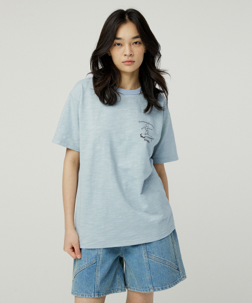 MAGOODGAN(メックウッドガン)の「スウェグバー3586 スラブサーファーセミオーバーフィットスカイブルー半袖Tシャツ(Tシャツ/カットソー・レディース・その他・X-LARGE/LARGE/MEDIUM/SMALL)」の2枚目の写真