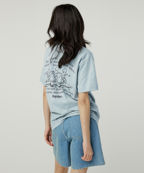 MAGOODGAN(メックウッドガン)の「スウェグバー3586 スラブサーファーセミオーバーフィットスカイブルー半袖Tシャツ(Tシャツ/カットソー・レディース・その他・X-LARGE/LARGE/MEDIUM/SMALL)」の3枚目の写真