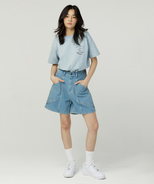 MAGOODGAN(メックウッドガン)の「スウェグバー3586 スラブサーファーセミオーバーフィットスカイブルー半袖Tシャツ(Tシャツ/カットソー・レディース・その他・X-LARGE/LARGE/MEDIUM/SMALL)」の4枚目の写真