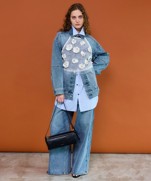 MAISON SPECIAL（メゾンスペシャル）の「Rhinestone Overshirt/ラインストーンオーバーシャツ（シャツ/ブラウス・レディース・ピンク/キャメル/ブルー・FREE）」の7枚目の写真