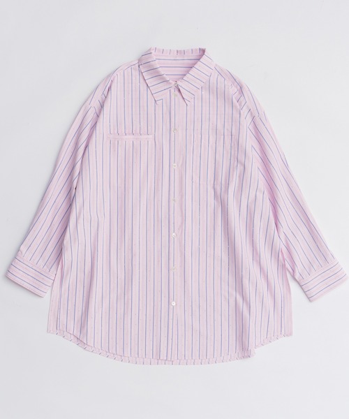 MAISON SPECIAL（メゾンスペシャル）の「Rhinestone Overshirt/ラインストーンオーバーシャツ（シャツ/ブラウス・レディース・ピンク/キャメル/ブルー・FREE）」の10枚目の写真