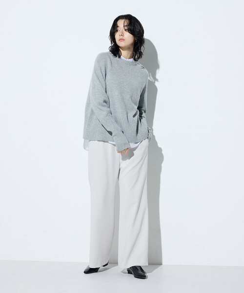 COMME CA（コムサ）の「バルキッシュウール プルオーバー（ニット/セーター・レディース・トップグレー/グレイッシュベージュ/ミント・9号）」の6枚目の写真