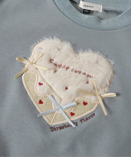 Seraph（セラフ）の「【裏シャギー】モチーフトレーナー（スウェット・キッズ・ブラック/サックスブルー/ピンク/アイボリー・80/90/100/110/120/130/140）」の9枚目の写真