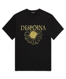 グリッターフラワー半袖Tシャツ (DPTS002) ブラック/ゴールド