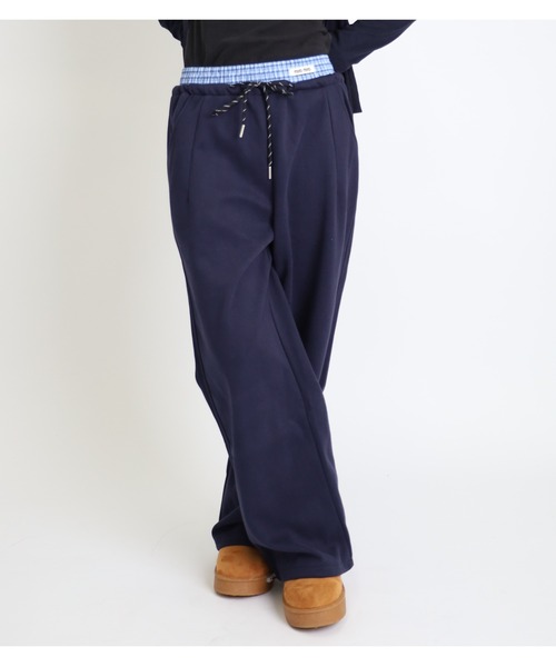 Vini（ヴィニ）の「レイヤードワイドシルエットパンツ（スウェットパンツ・レディース・グレー/ブラック/ネイビー・MEDIUM）」の19枚目の写真