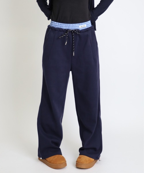 Vini（ヴィニ）の「レイヤードワイドシルエットパンツ（スウェットパンツ・レディース・グレー/ブラック/ネイビー・MEDIUM）」の10枚目の写真